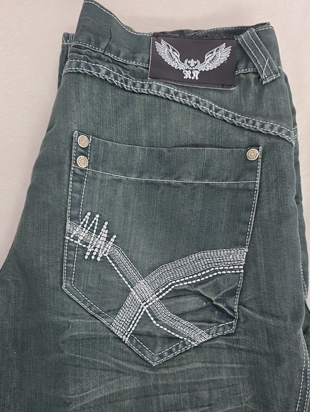 Royal Army  Relaxed Distressed Straight Jeans Y2K Size 38/32